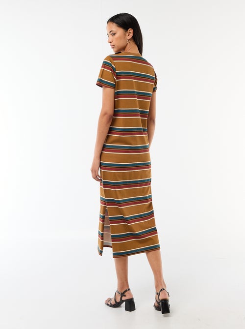 Langes Kurzarm-Jerseykleid - Kiabi