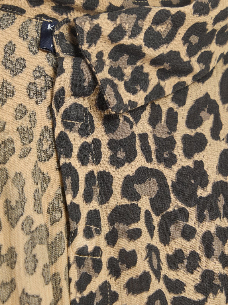 Langes Leoparden-Hemdblusenkleid – Kollektion zum einfachen Anziehen Leopard - Kiabi