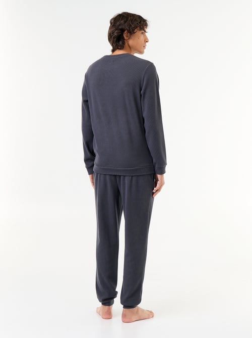 Langes Pyjama-Set aus Waffelstoff: T-Shirt + Hose – 2-teilig - Kiabi
