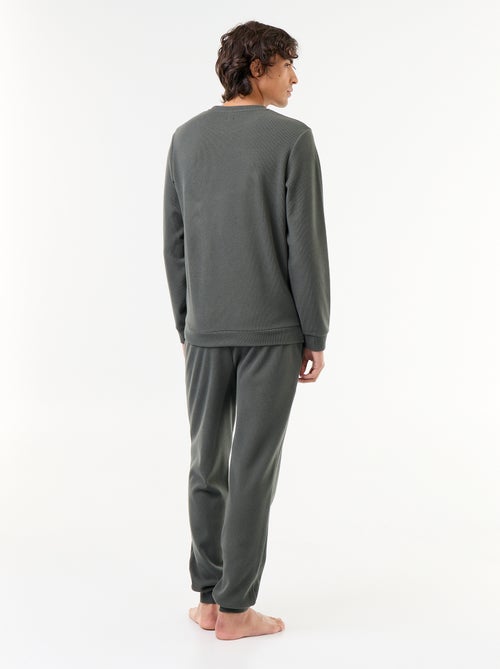 Langes Pyjama-Set aus Waffelstoff: T-Shirt + Hose – 2-teilig - Kiabi