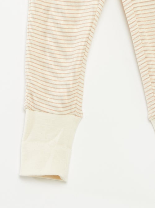 Langes Pyjama-Set T-Shirt + Hose gestreift - 2-teilig - Kiabi