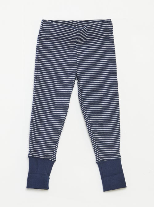 Langes Pyjama-Set T-Shirt + Hose gestreift - 2-teilig - Kiabi