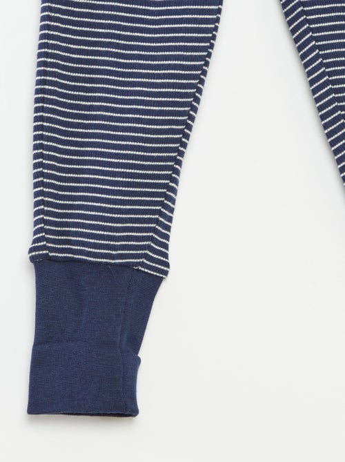 Langes Pyjama-Set T-Shirt + Hose gestreift - 2-teilig - Kiabi