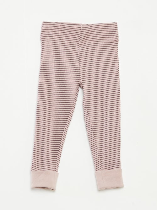 Langes Pyjama-Set T-Shirt + Hose gestreift - 2-teilig - Kiabi