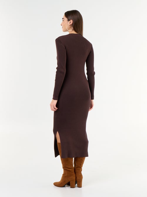 Langes Rippstrickkleid - Kiabi