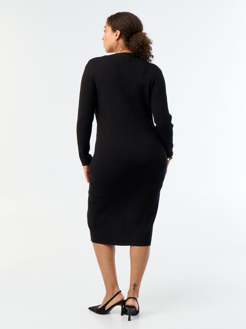Langes Rippstrickkleid - Kiabi Langes Rippstrickkleid - Kiabi