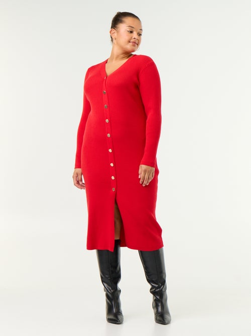 Langes Rippstrickkleid - Kiabi Langes Rippstrickkleid - Kiabi