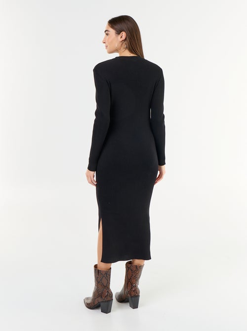 Langes Rippstrickkleid - Kiabi