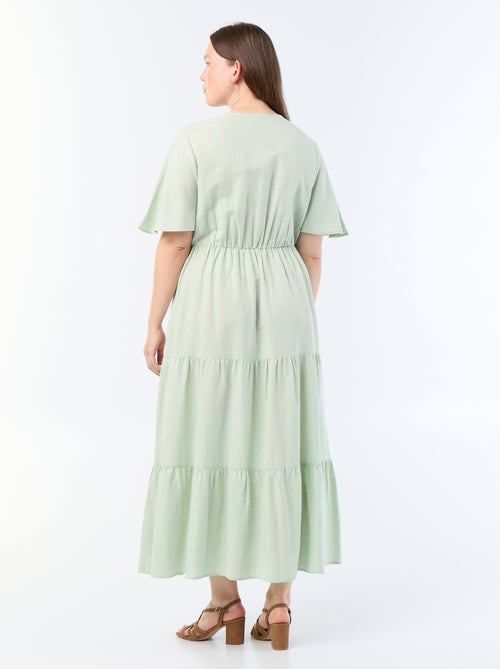 Langes Wickelkleid mit Stufen - Kiabi