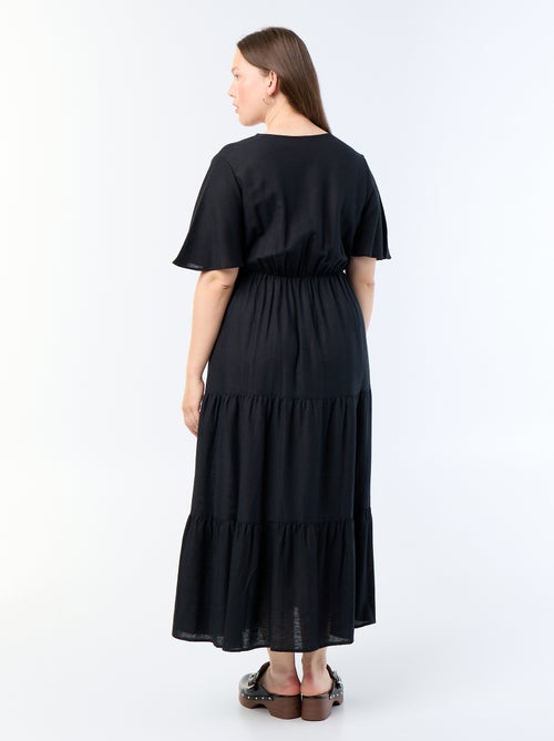 Langes Wickelkleid mit Stufen - Kiabi Langes Wickelkleid mit Stufen - Kiabi