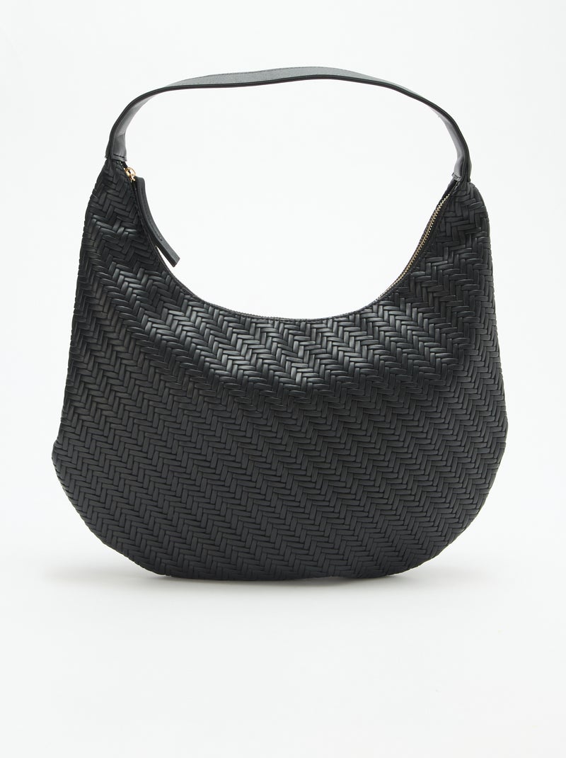 Large Faux Leather Tote Bag Black - Kiabi
