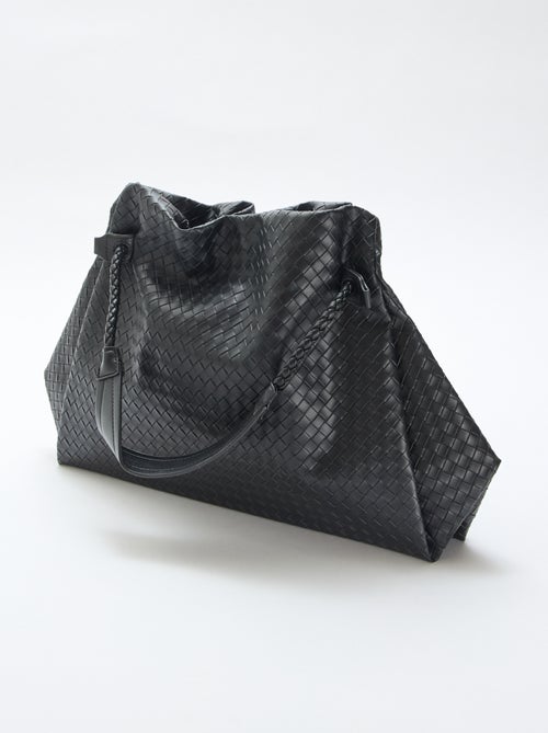 Large Faux Leather Woven-Effect Bag - Kiabi