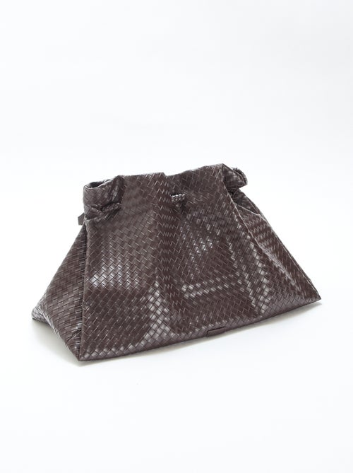 Large Faux Leather Woven-Effect Bag - Kiabi