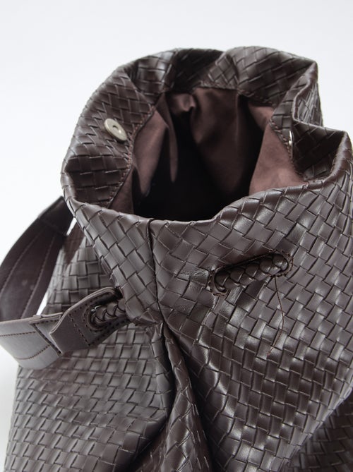 Large Faux Leather Woven-Effect Bag - Kiabi