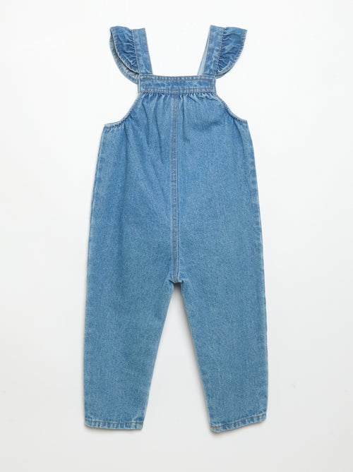 Latzhose aus Denim mit Rüschen an den Trägern - Kiabi