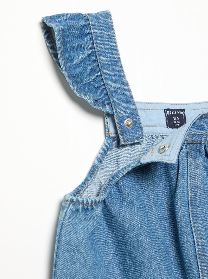 Latzhose aus Denim mit Rüschen an den Trägern Bleu - Kiabi