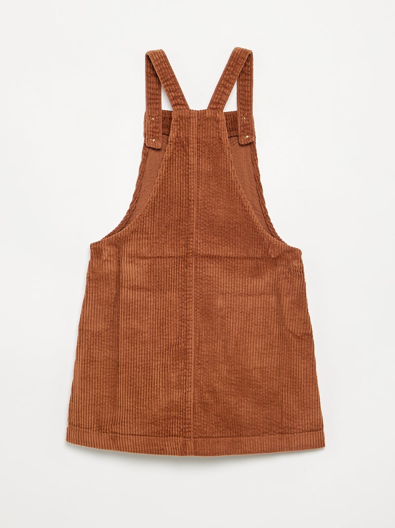 Latzkleid aus Cord Braun - Kiabi