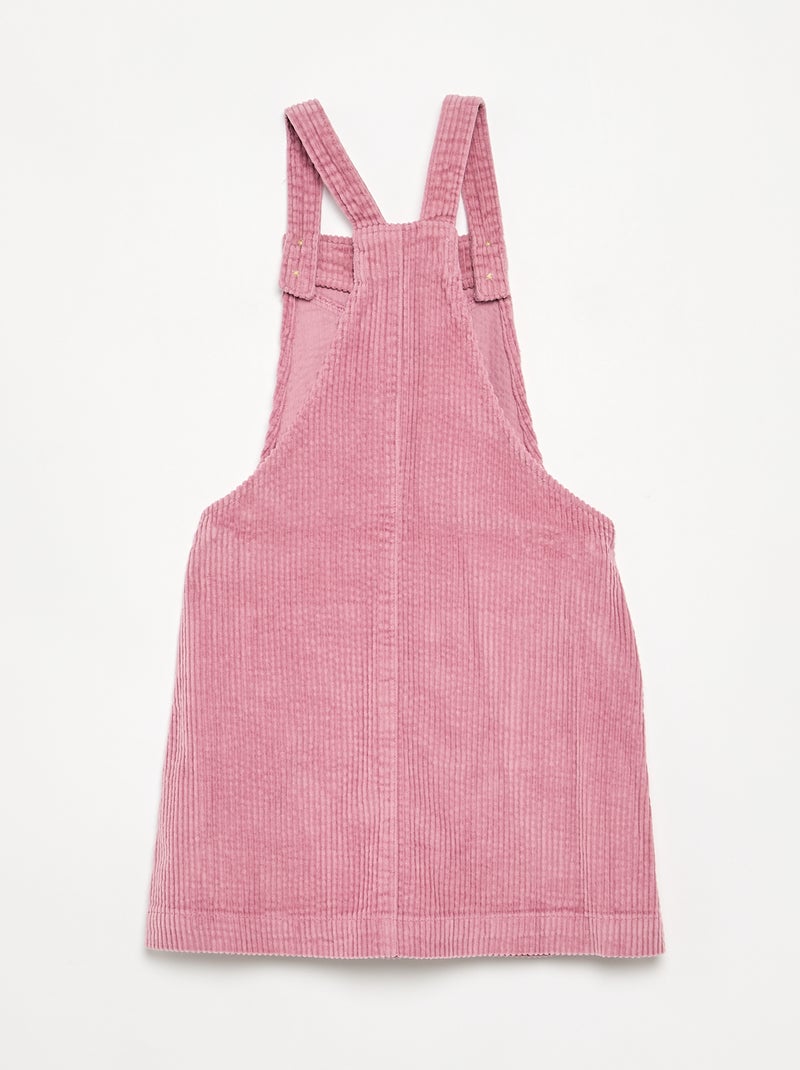 Latzkleid aus Cord Rosa - Kiabi