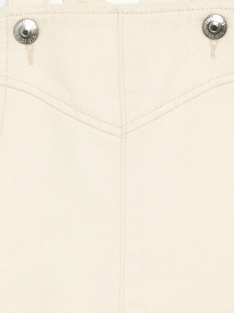 Latzkleid aus einfarbigem Twill Weiß - Kiabi