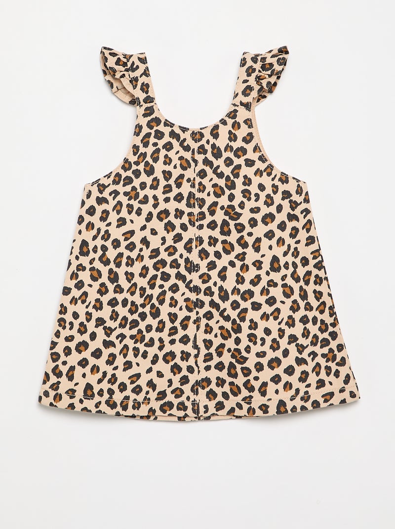 Latzkleid mit Leopardenmuster Beige - Kiabi