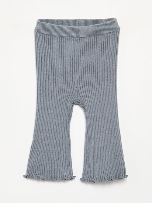 Legging a tinta unita in maglia a costine - Kiabi