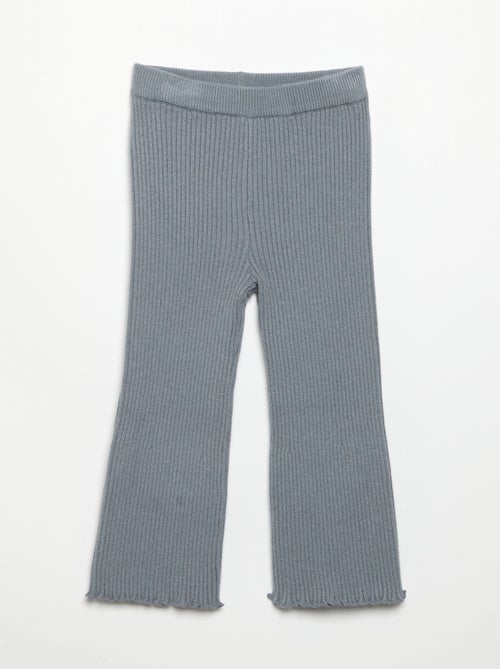Legging a tinta unita in maglia a costine - Kiabi