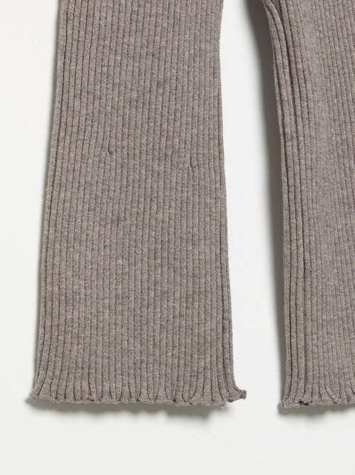 Legging a tinta unita in maglia a costine - Kiabi