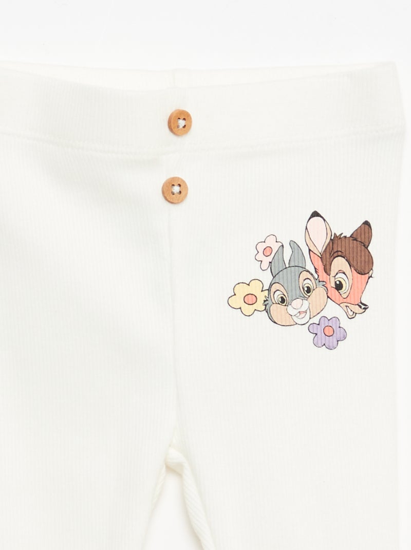 Legging 'Bambi' 'Disney' côtelé Blanc - Kiabi
