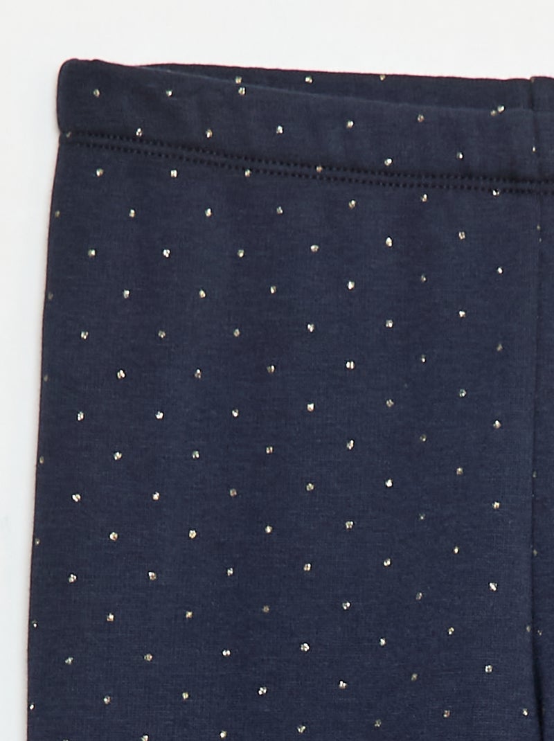 Legging chaud imprimé intérieur velours Bleu marine - Kiabi