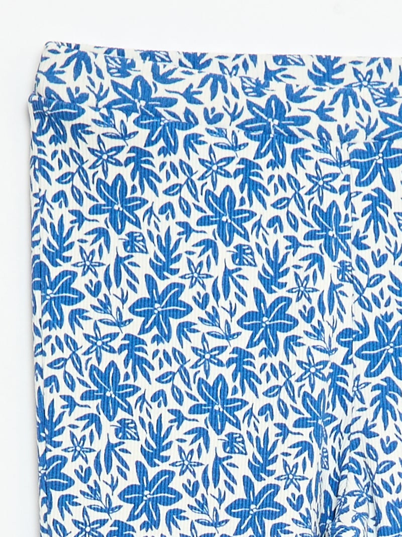 Legging côtelé à motif Bleu - Kiabi