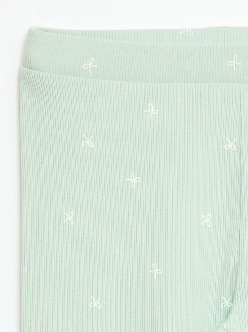 Legging côtelé à motif Bleu - Kiabi