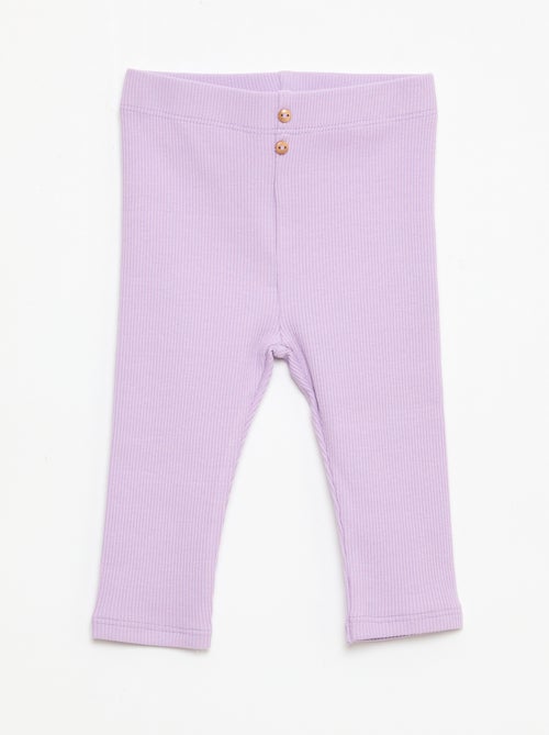 Legging côtelé avec boutons - Kiabi