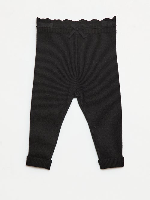 Legging côtelé avec nœud fantaisie - Kiabi