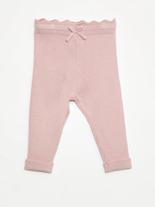 Legging côtelé avec nœud fantaisie - Kiabi