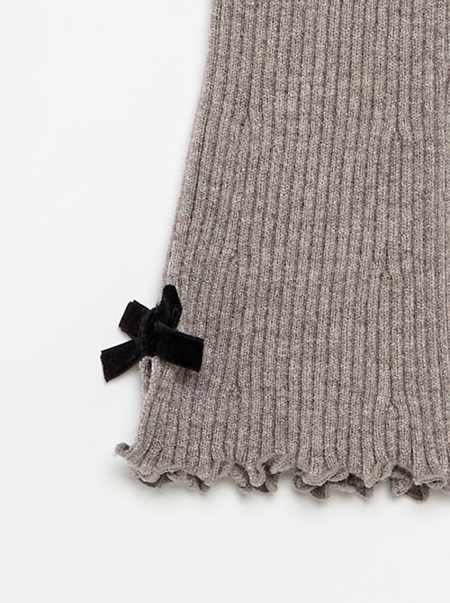 Legging en maille compacte côtelée avec nœuds - Kiabi