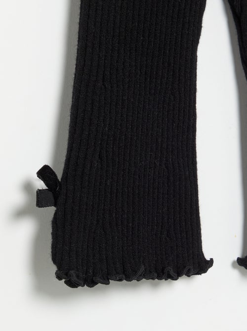 Legging en maille compacte côtelée avec nœuds - Kiabi