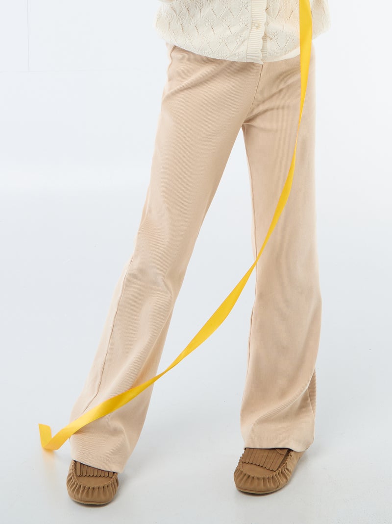 Legging flare côtelé Beige - Kiabi