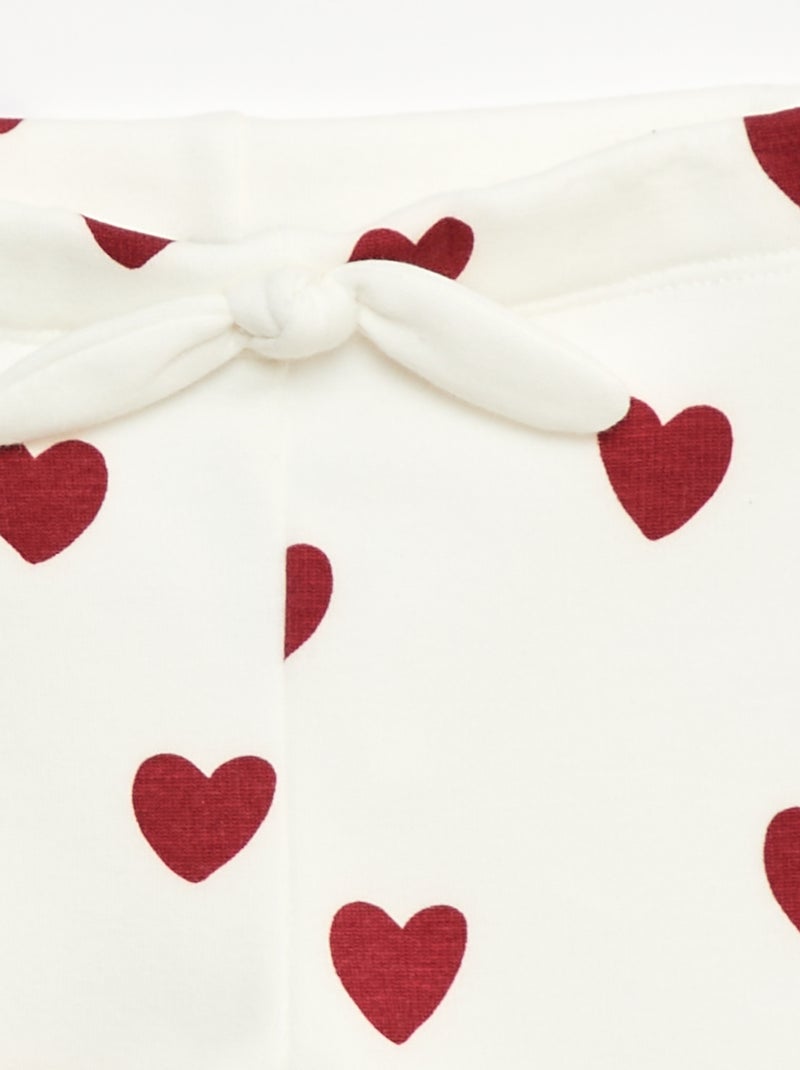 Legging fourré en molleton avec nœud Blanc/rouge - Kiabi