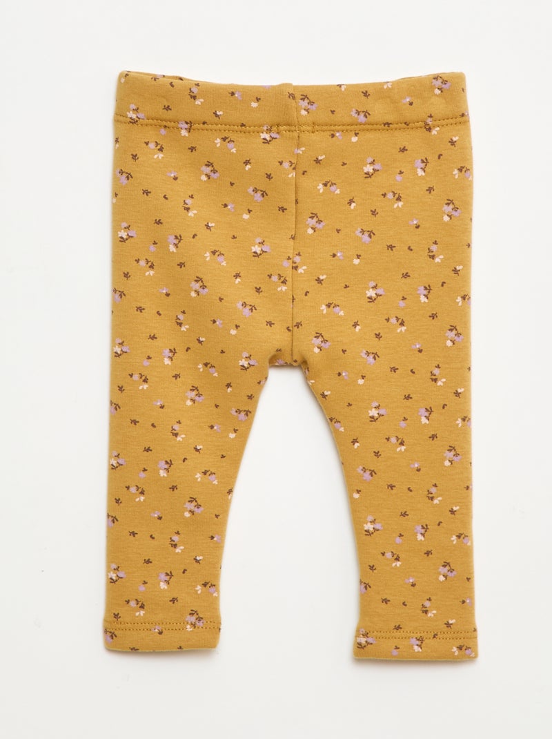 Legging fourré en molleton avec nœud Jaune - Kiabi