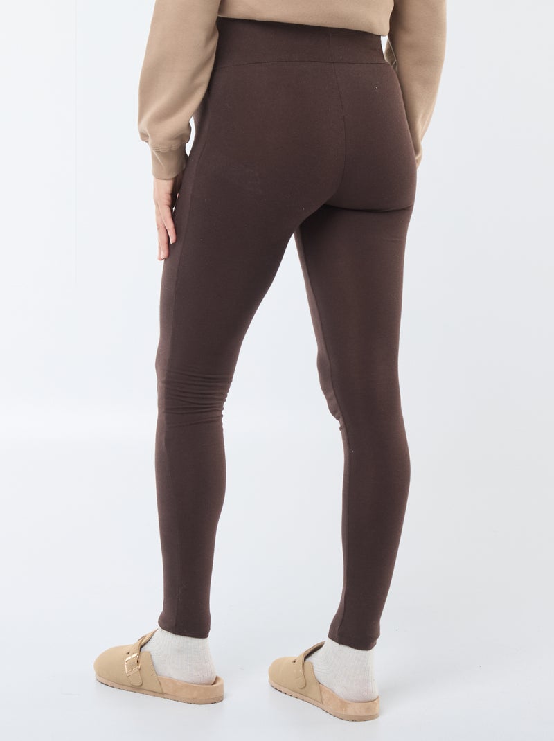 Legging grossesse long en jersey uni Marron - Kiabi
