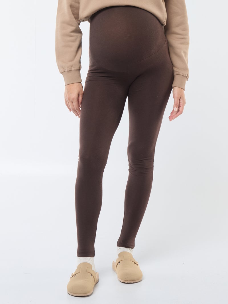 Legging grossesse long en jersey uni Marron - Kiabi