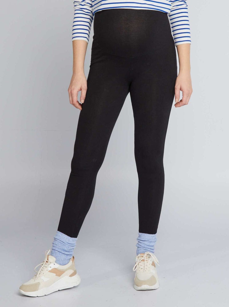 Legging grossesse long en jersey uni Noir - Kiabi