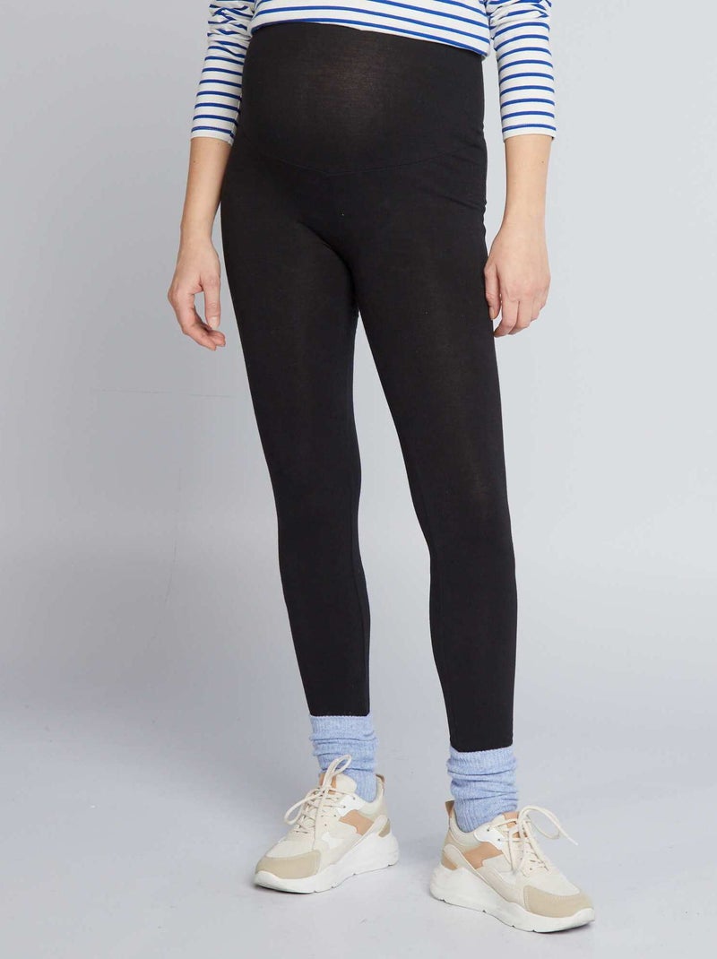 Legging grossesse long en jersey uni Noir - Kiabi