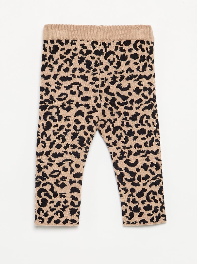 Legging imprimé en maille compacte Beige - Kiabi