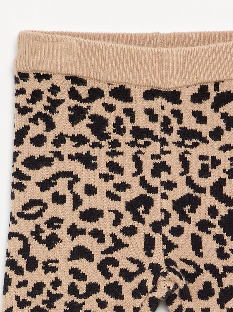 Legging imprimé en maille compacte Beige - Kiabi