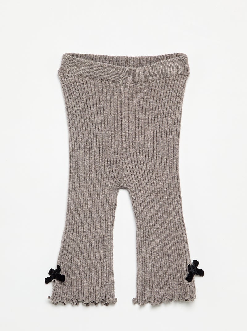 Legging in maglia compatta a costine Marrone - Kiabi