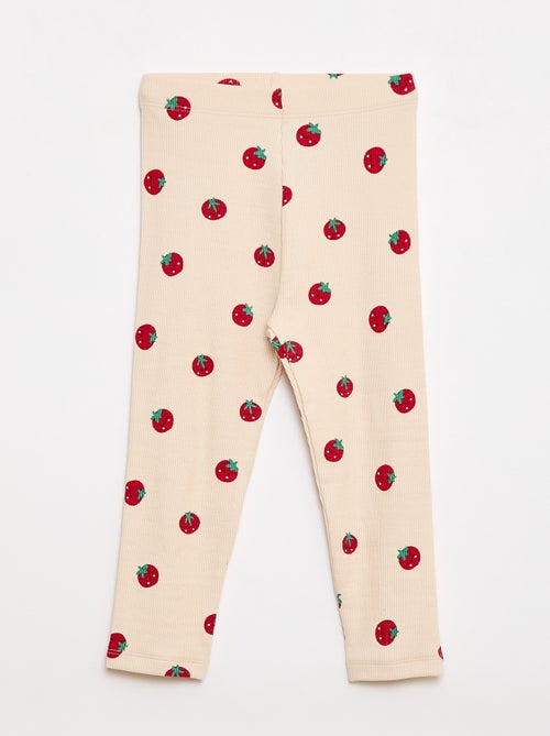 Legging long côtelé à motif - Kiabi