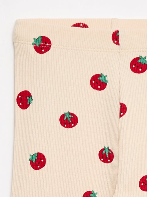 Legging long côtelé à motif - Kiabi