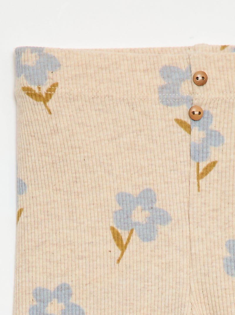 Legging long côtelé à motif Beige - Kiabi