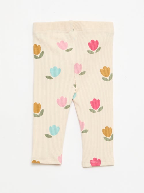 Legging long côtelé à motif - Kiabi